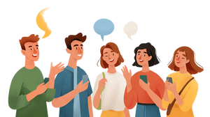 Friendly Cartoon Chat Vinyl Car Decal Sticker – Waterproof & UV-Resistant 2.72"