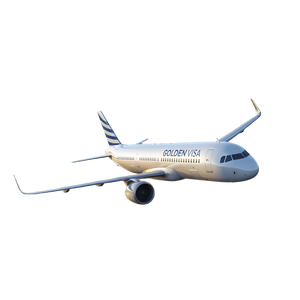 Golden Visa Airplane Vinyl Car Decal Sticker – Waterproof & UV-Resistant 3.4133333333333336"