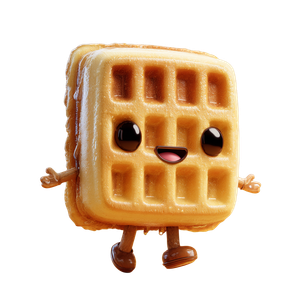Cartoon Waffle Vinyl Car Decal Sticker – Waterproof & UV-Resistant 3.4133333333333336"