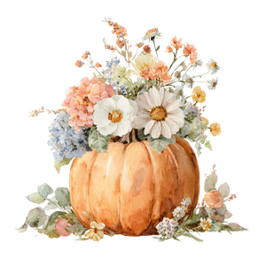 Autumn Floral Pumpkin Vinyl Car Decal Sticker – Waterproof & UV-Resistant 6.826666666666667"