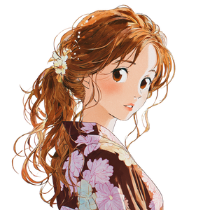 Floral Yukata Beauty Vinyl Car Decal Sticker – Waterproof & UV-Resistant 6.826666666666667"