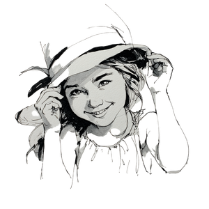 Girl Trying Hat Vinyl Car Decal Sticker – Waterproof & UV-Resistant 3.4133333333333336"