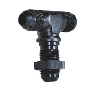 High Performance 180° Black Aluminum Bulkhead Tee Fitting -3AN | Lightweight & Reusable | Leak Proof Seal
