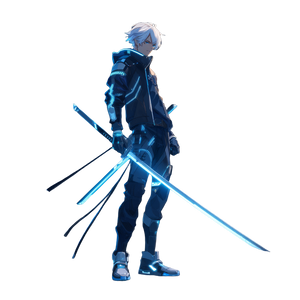 Cyber Swordsman Hero Vinyl Car Decal Sticker – Waterproof & UV-Resistant 3.4133333333333336" Cyber Swordsman Hero Vinyl Car Decal Sticker – Waterproof & UV-Resistant 3.4133333333333336"