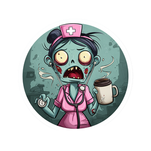 Zombie Nurse Chaos Vinyl Car Decal Sticker – Waterproof & UV-Resistant 3.4133333333333336"
