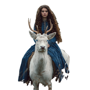 Woman Riding Stag Vinyl Car Decal Sticker – Waterproof & UV-Resistant 6.826666666666667"
