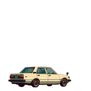 80S Japanese Sedan Vinyl Car Decal Sticker – Waterproof & UV-Resistant 3.4133333333333336"