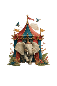 Nostalgic Circus Elephant Vinyl Car Decal Sticker – Waterproof & UV-Resistant 4.4
