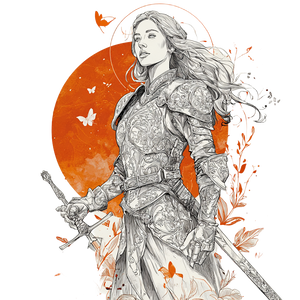 Graceful Warrior Illustration Vinyl Car Decal Sticker – Waterproof & UV-Resistant 6.826666666666667"