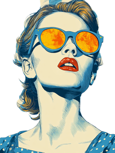 Retro Sunglasses Woman V5 Vinyl Car Decal Sticker – Waterproof & UV-Resistant 4.1066666666666665"