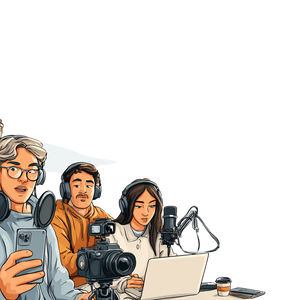 Content Creators At Work Vinyl Car Decal Sticker – Waterproof & UV-Resistant 3.4133333333333336"