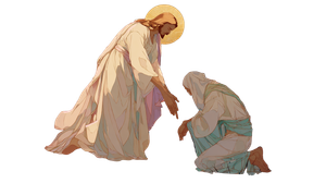 Compassionate Jesus Healing Vinyl Car Decal Sticker – Waterproof & UV-Resistant 2.72"