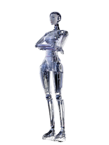 Glass Humanoid Robot Vinyl Car Decal Sticker – Waterproof & UV-Resistant 8.213333333333333"