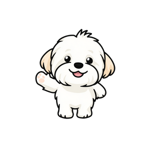 Chibi Maltese Dog Vinyl Car Decal Sticker – Waterproof & UV-Resistant 6.826666666666667"