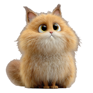 Fluffy Cartoon Cat V6 Vinyl Car Decal Sticker – Waterproof & UV-Resistant 3.4133333333333336"