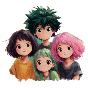 Chibi Anime Group Vinyl Car Decal Sticker – Waterproof & UV-Resistant 6.826666666666667"