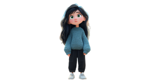 Pixar-Style Girl V5 Vinyl Car Decal Sticker – Waterproof & UV-Resistant 2.72"