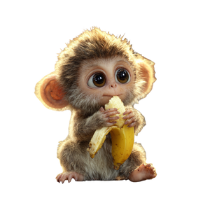 Joyful Baby Monkey Vinyl Car Decal Sticker – Waterproof & UV-Resistant 6.826666666666667"