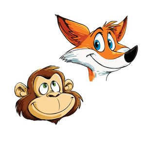 Clever Monkey Fox Vinyl Car Decal Sticker – Waterproof & UV-Resistant 3.4133333333333336"