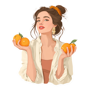 Christian Woman Oranges Vinyl Car Decal Sticker – Waterproof & UV-Resistant 3.4133333333333336"