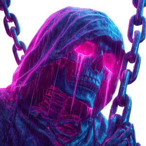 Neon Skeleton Mage Vinyl Car Decal Sticker – Waterproof & UV-Resistant 3.4133333333333336"