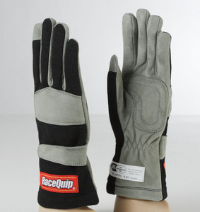 RaceQuip 351 Series Racing Gloves | Small Black/Gray | SFI 3.3/1 Rated | Set Of 2
