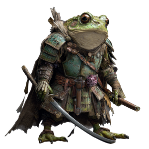 Frog-Kin Warrior Vinyl Car Decal Sticker – Waterproof & UV-Resistant 3.4133333333333336"
