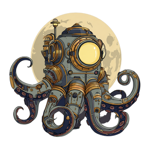 Steampunk Robotic Octopus Vinyl Car Decal Sticker – Waterproof & UV-Resistant 6.826666666666667"