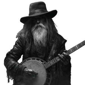 Gothic Banjo Cowboy Vinyl Car Decal Sticker – Waterproof & UV-Resistant 6.826666666666667"