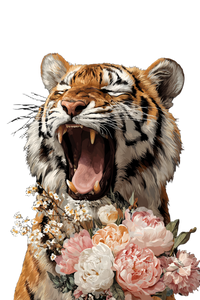 Smiling Tiger Portrait Vinyl Car Decal Sticker – Waterproof & UV-Resistant 4.4