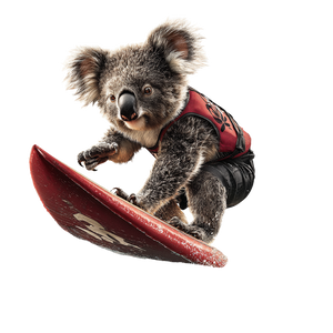 Surfing Koala Vinyl Car Decal Sticker – Waterproof & UV-Resistant 6.826666666666667"