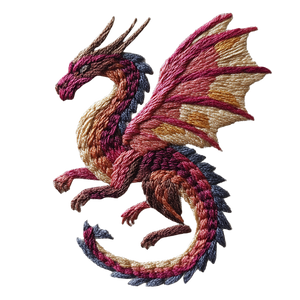 Embroidery Dragon Vinyl Car Decal Sticker – Waterproof & UV-Resistant 3.4133333333333336"