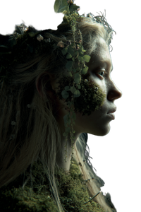 Mossy Goddess Portrait Vinyl Car Decal Sticker – Waterproof & UV-Resistant 4.4