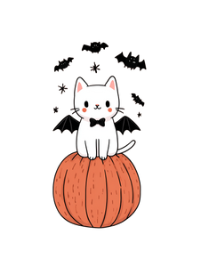 Halloween Cat Illustration Vinyl Car Decal Sticker – Waterproof & UV-Resistant 4.1066666666666665"