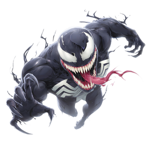 Cartoonish Venom Vinyl Car Decal Sticker – Waterproof & UV-Resistant 3.4133333333333336"