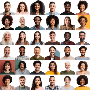 Diverse Humanity Grid Vinyl Car Decal Sticker – Waterproof & UV-Resistant 3.4133333333333336"