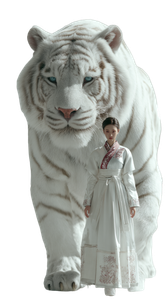 Tiger Guardian Hanbok V2 Vinyl Car Decal Sticker – Waterproof & UV-Resistant 4.8533333333333335"