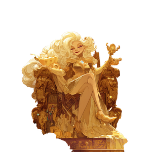 Golden Cheese Queen Vinyl Car Decal Sticker – Waterproof & UV-Resistant 3.4133333333333336"