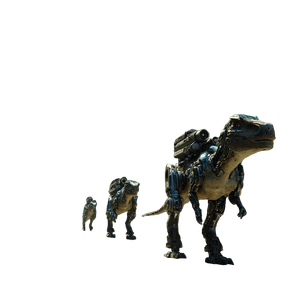 Cyborg Dinosaur Warriors Vinyl Car Decal Sticker – Waterproof & UV-Resistant 3.4133333333333336"