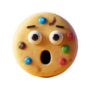 Surprised Cookie Emoji Vinyl Car Decal Sticker – Waterproof & UV-Resistant 6.826666666666667"