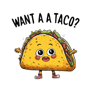 Happy Taco Character Vinyl Car Decal Sticker – Waterproof & UV-Resistant 3.4133333333333336"