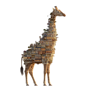 Giraffe Apartment Hybrid Vinyl Car Decal Sticker – Waterproof & UV-Resistant 3.4133333333333336"