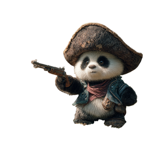 Pirate Baby Panda Vinyl Car Decal Sticker – Waterproof & UV-Resistant 3.4133333333333336"