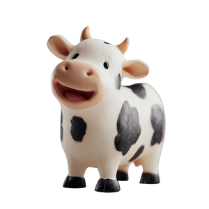 Smiling Plastic Cow Vinyl Car Decal Sticker – Waterproof & UV-Resistant 3.4133333333333336"