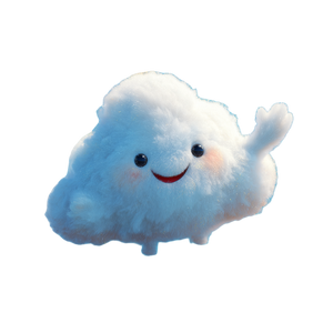 Joyful Cloud Character V2 Vinyl Car Decal Sticker – Waterproof & UV-Resistant 3.4133333333333336"