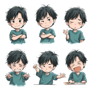 Cute Anime Boy V11 Vinyl Car Decal Sticker – Waterproof & UV-Resistant 3.4133333333333336"