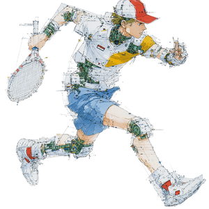 Cyborg Tennis Player Vinyl Car Decal Sticker – Waterproof & UV-Resistant 6.826666666666667"