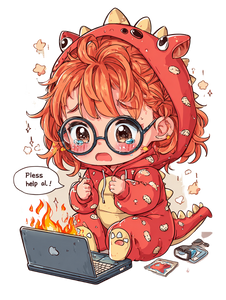 Chibi Dino Girl Vinyl Car Decal Sticker – Waterproof & UV-Resistant 4.1066666666666665"