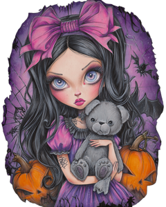 Gothic Girl Teddy Vinyl Car Decal Sticker – Waterproof & UV-Resistant 4.0"