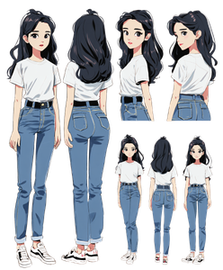 Korean Girl Design Vinyl Car Decal Sticker – Waterproof & UV-Resistant 8.0"